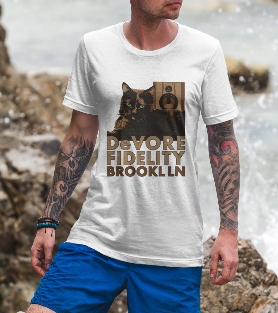 DeVore Fidelity Brooklyn LN Cat Speaker T-Shirt