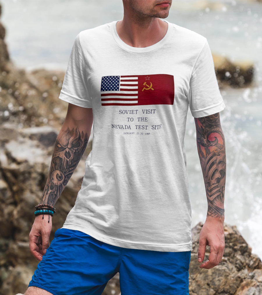 Soviet Visit To The Nevada Test Site January 28 1988 Flag T-Shirt