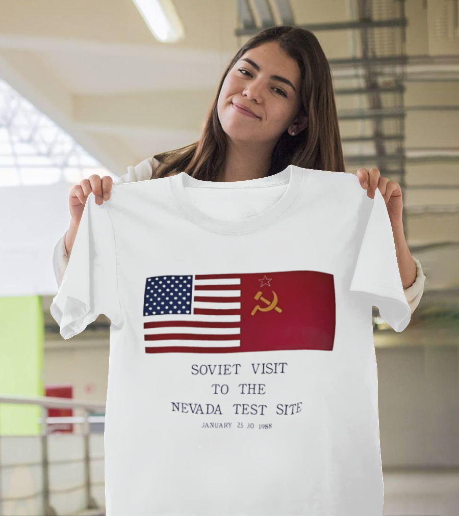 Soviet Visit To The Nevada Test Site January 28 1988 Flag T-Shirt