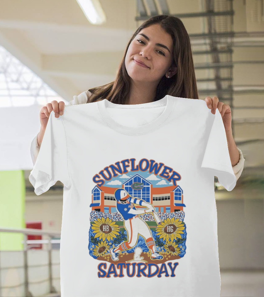 Florida Gators Sunflower Baseball Saturday T-Shirt