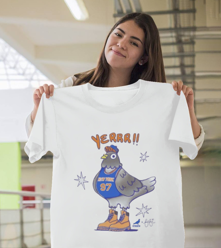 New York Knicks Yerrr Bird 97 Cartoon Sneakers T-Shirt