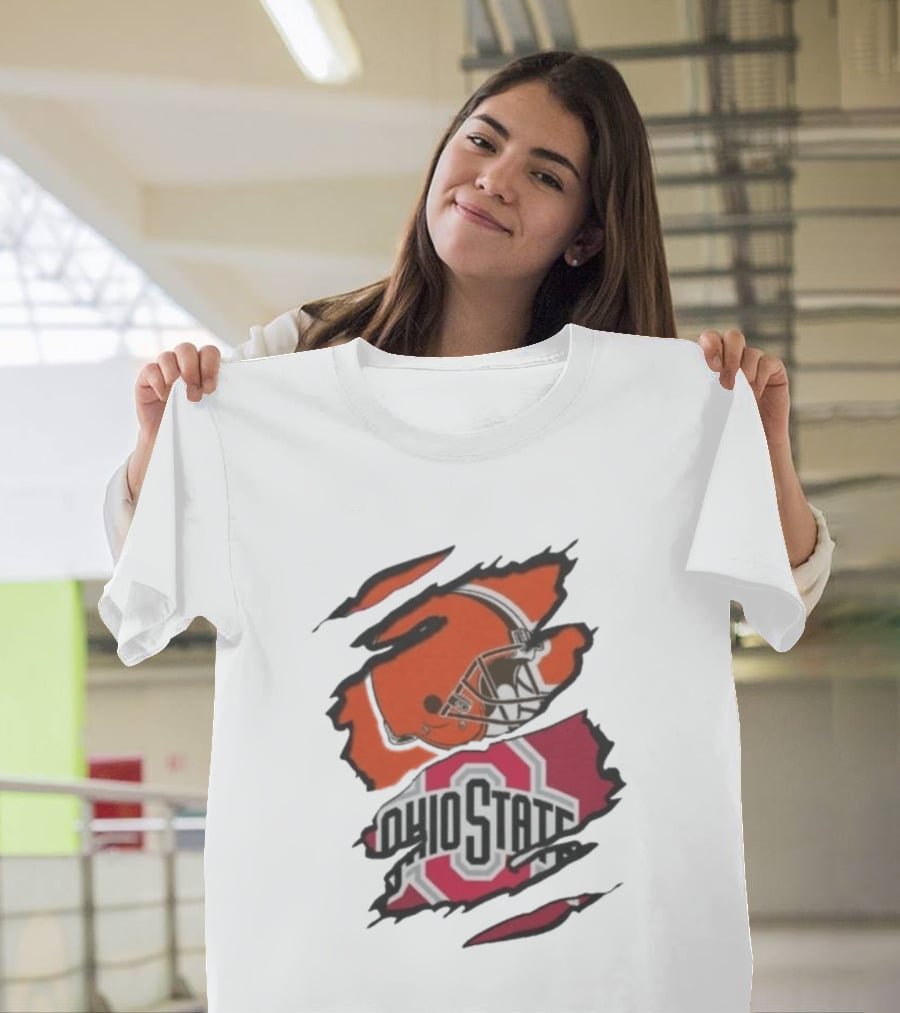 Cleveland Browns Ohio State University Split T-Shirt