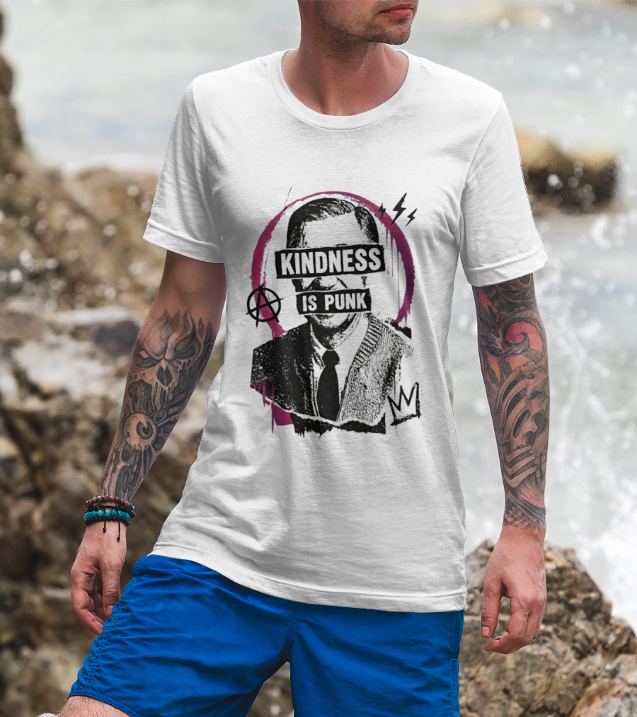Fred Rogers Kindness Is Punk Anarchy Crown Lightning Bolt T-Shirt