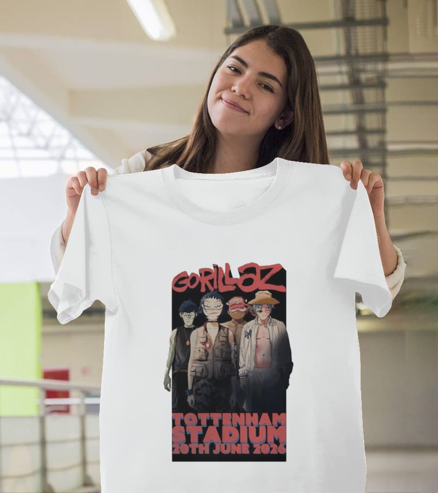 Gorillaz 2026 Tottenham Stadium London Concert 20th June T-Shirt