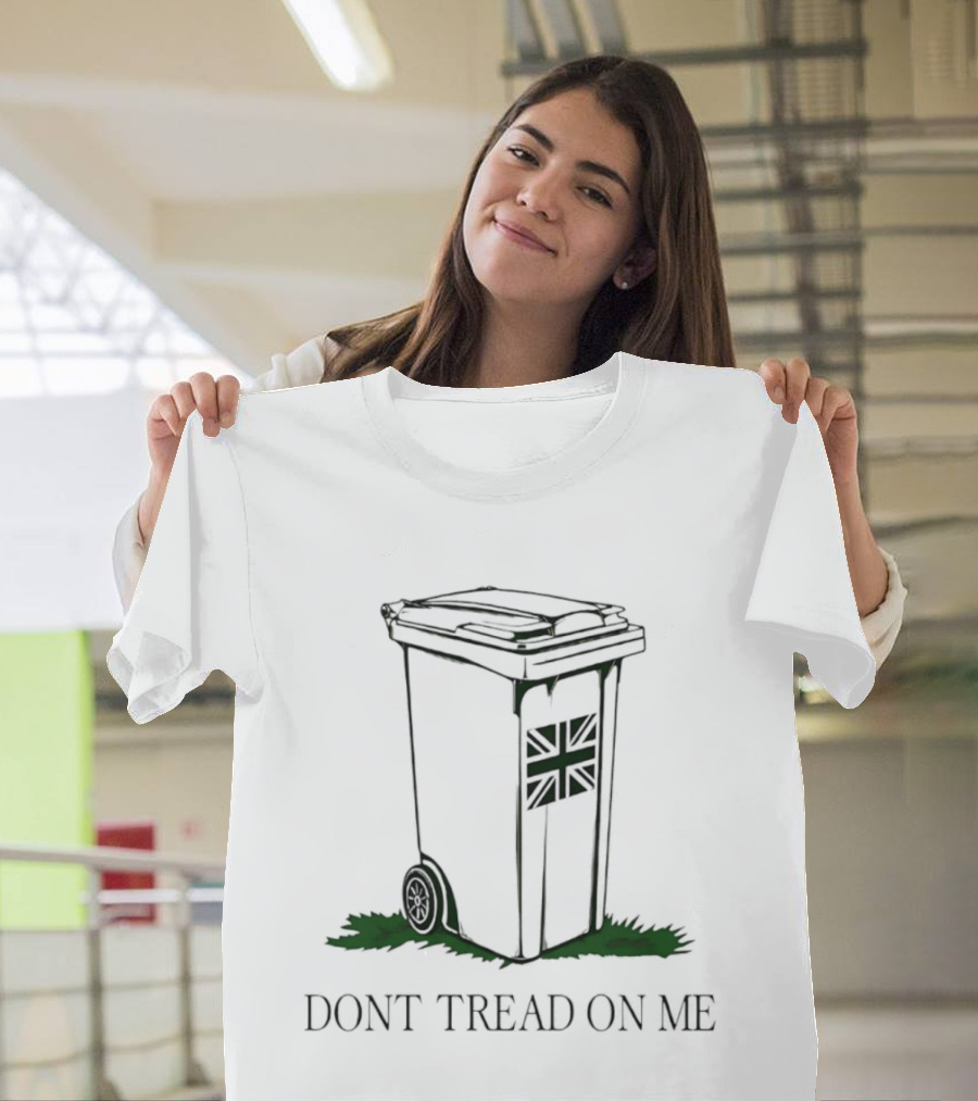 Trash Can Union Jack Flag Don't Tread On Me T-Shirt