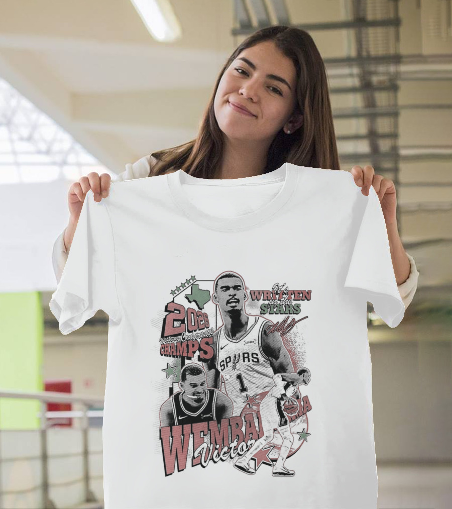 It's Written In The Stars Alien Victor Wembanyama 2026 Champs San Antonio Spurs NBA T-Shirt