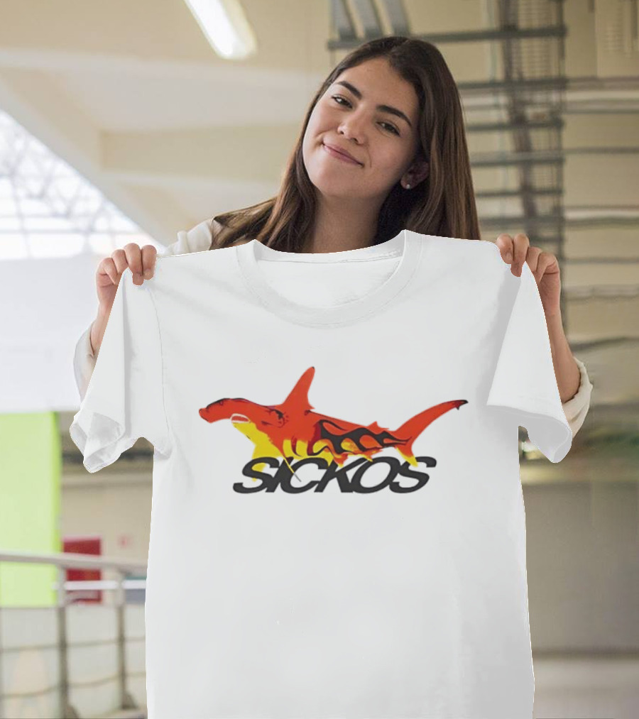 Sickos Hammerhead Shark Est 2021 Hood River OR Cotton Ocean Predator T-Shirt
