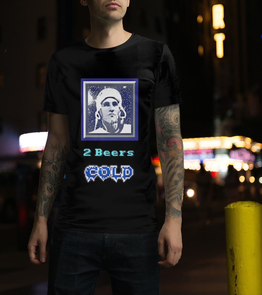 2 Beers Cold NHL Hockey Legend Portrait Ice Print T-Shirt