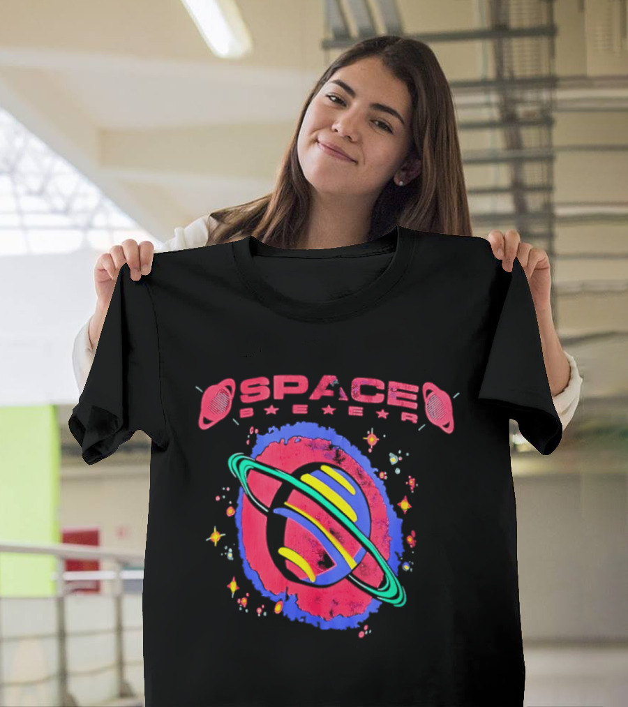 Space Baer Saturn Planet Cosmic Stars Aesthetic Universe 2026 T-Shirt