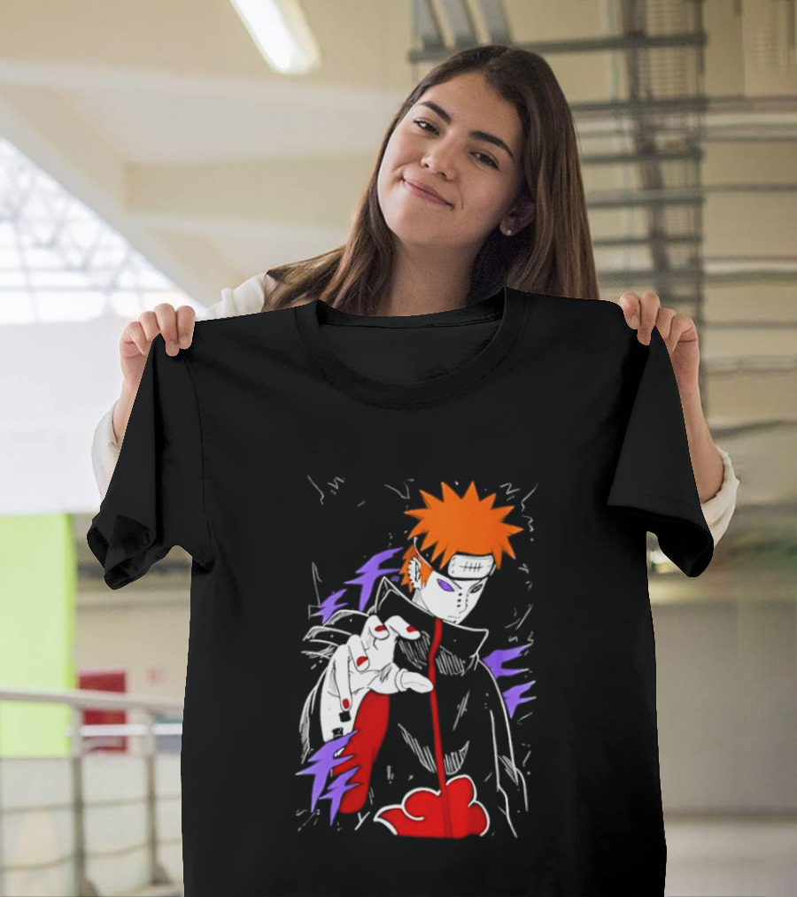 Naruto Shippuden Pain Akatsuki Rinnegan Almighty Push Anime 2026 Trend T-Shirt