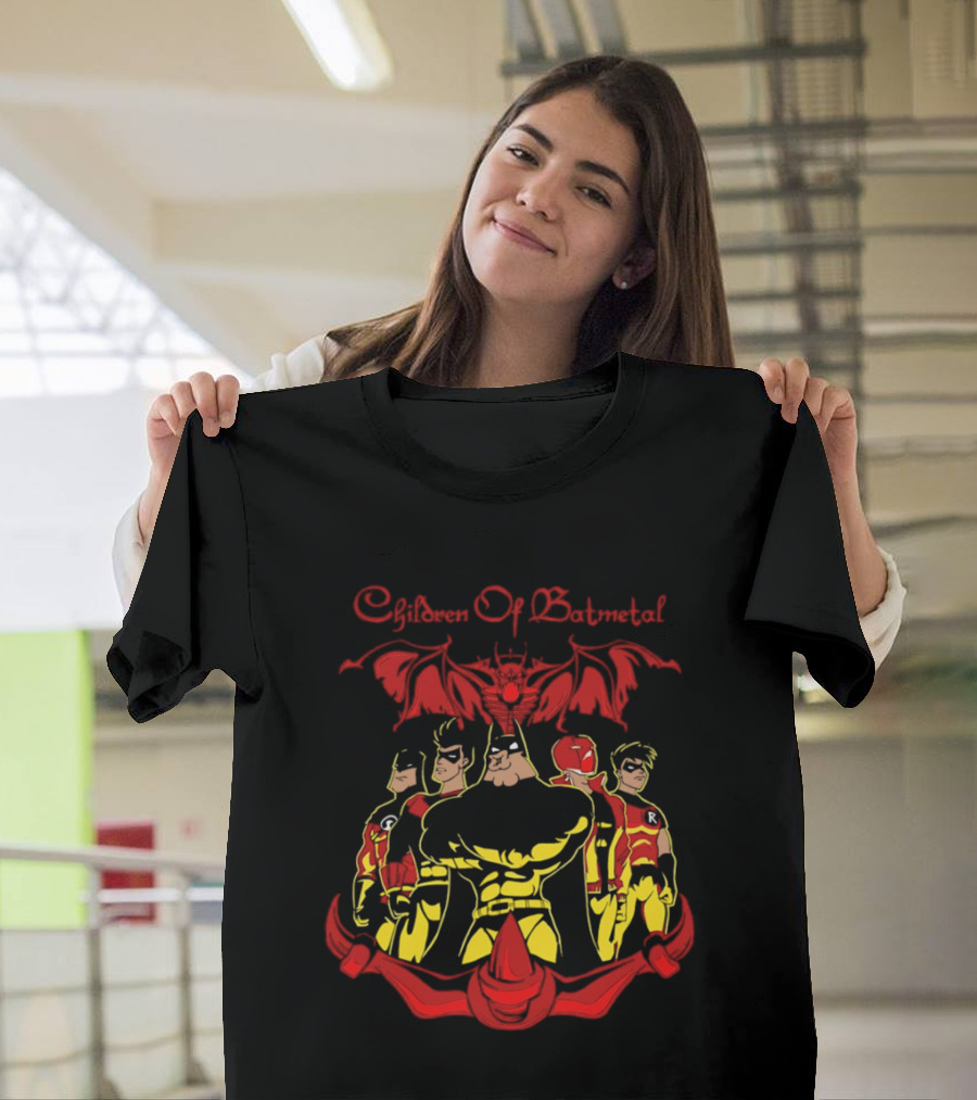 Children Of Batmetal Batman Robins Heavy Metal Characters Demonic Bat T-Shirt