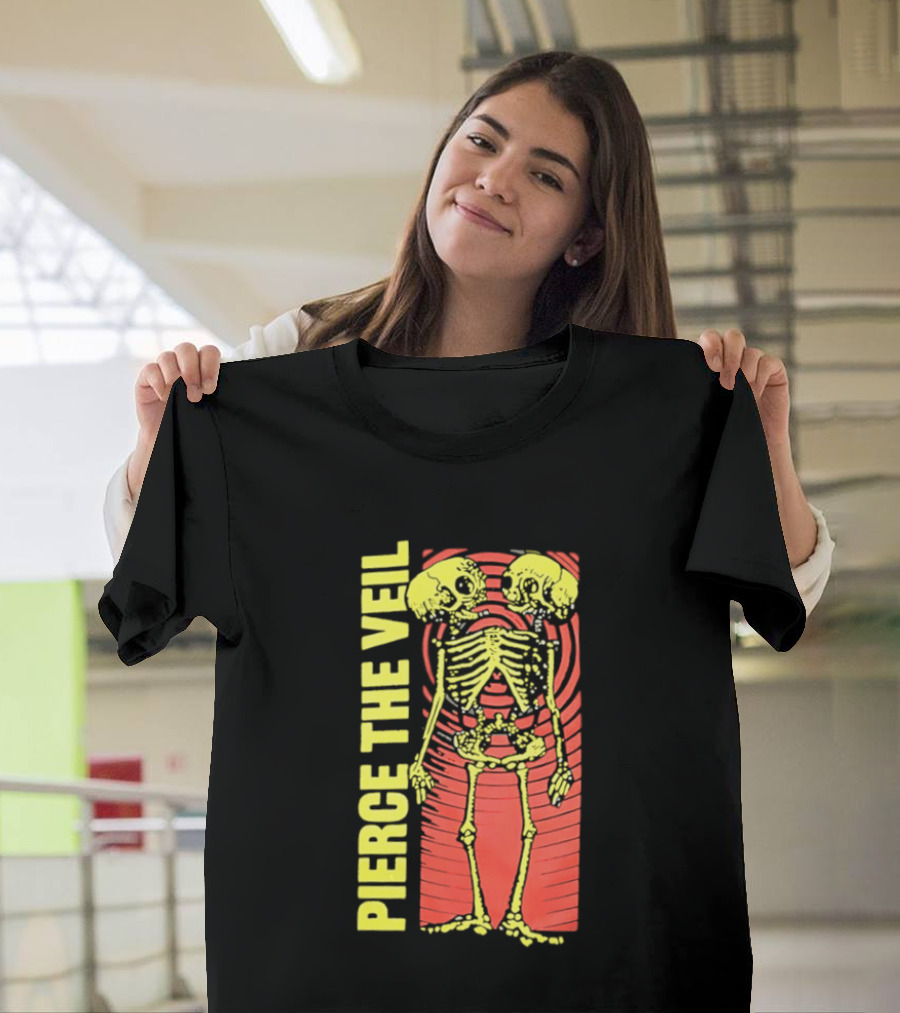 Pierce The Veil Two Headed Skeleton Red Target 2026 T-Shirt