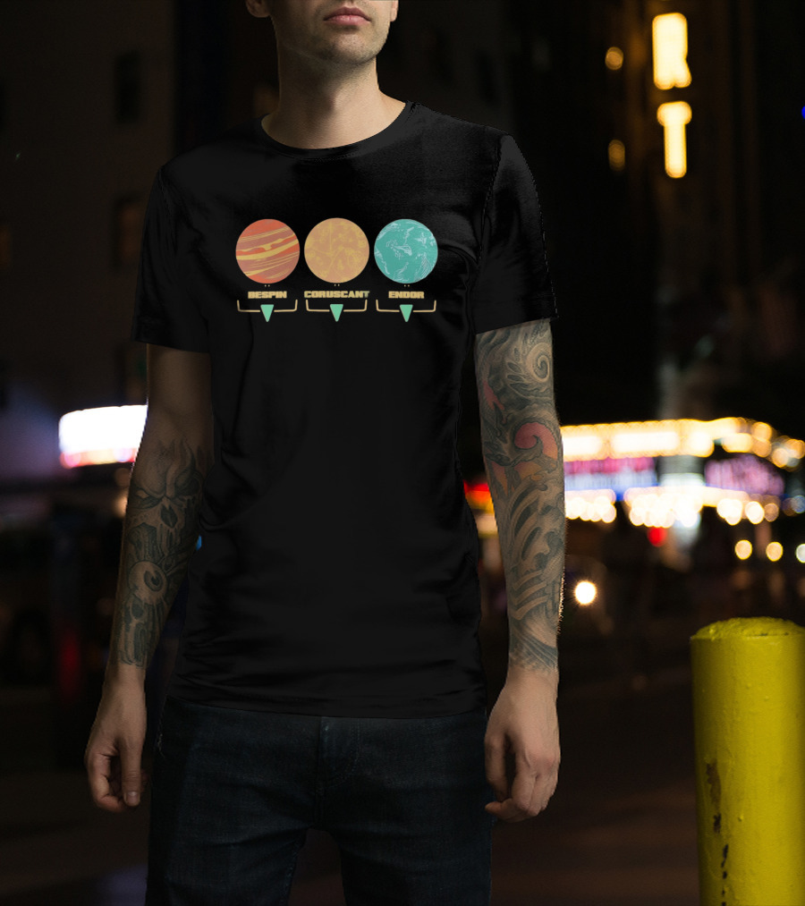 Bespin Coruscant Endor Star Wars Planet T-Shirt