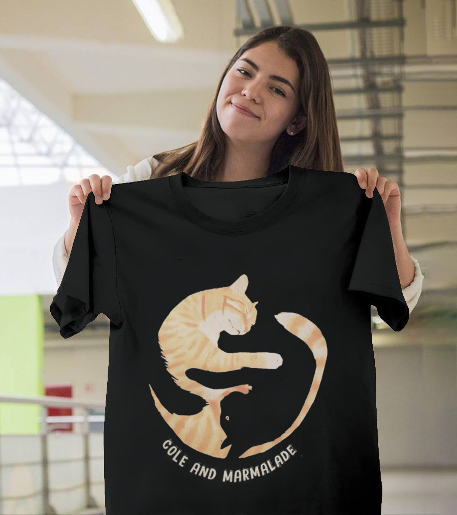 Cole And Marmalade Cats Yin Yang Pet Lovers Circle Harmony T-Shirt