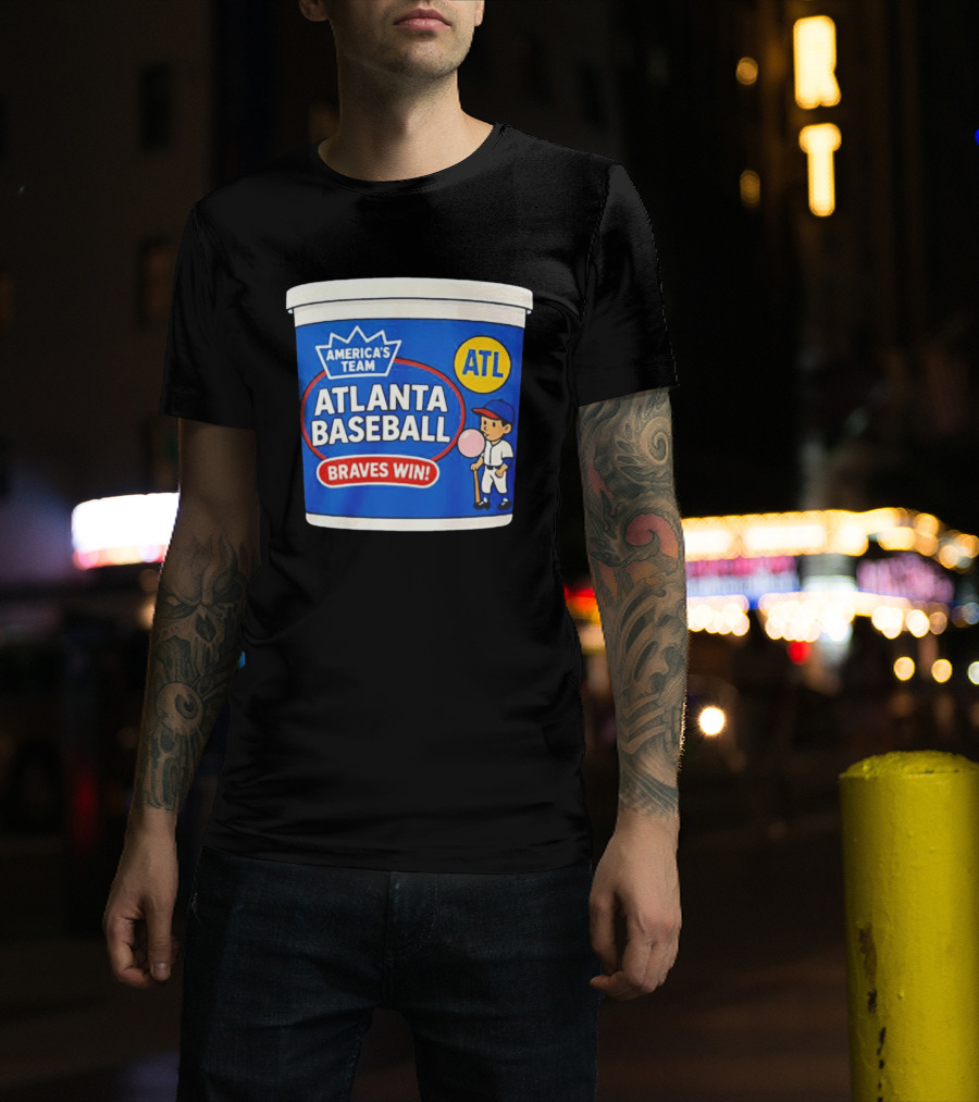 Braves Win America's Team Atlanta Baseball ATL Bubble Gum Crown T-Shirt