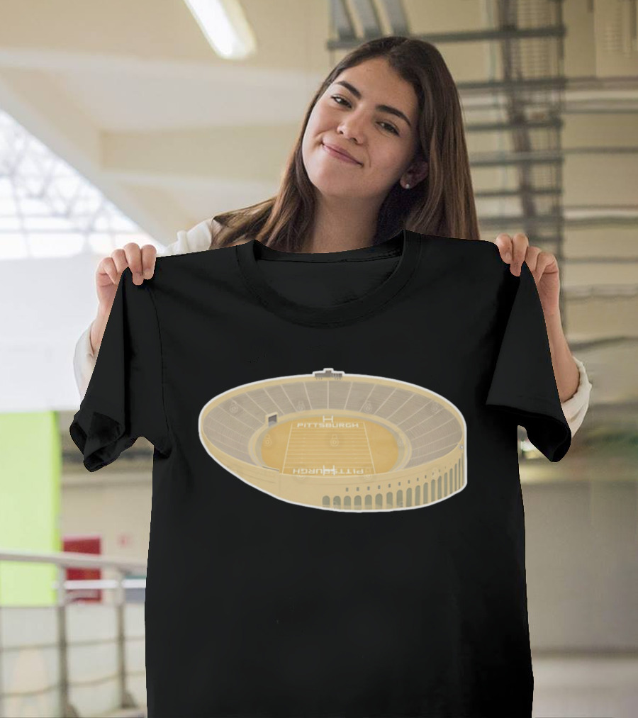 Pittsburgh Historic Football Stadium Architectural T-Shirt