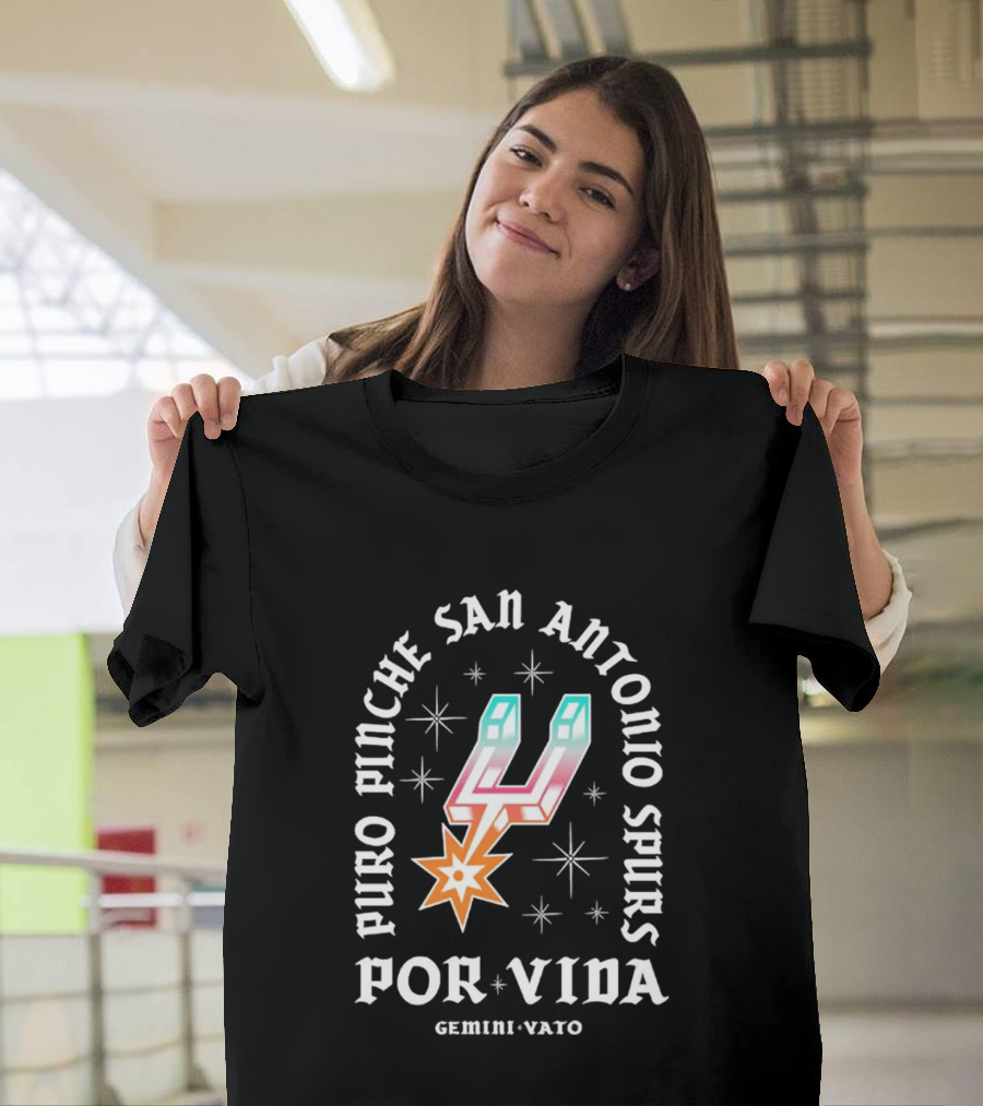 Puro Pinche San Antonio Spurs Por Vida Gemini Vato T-Shirt