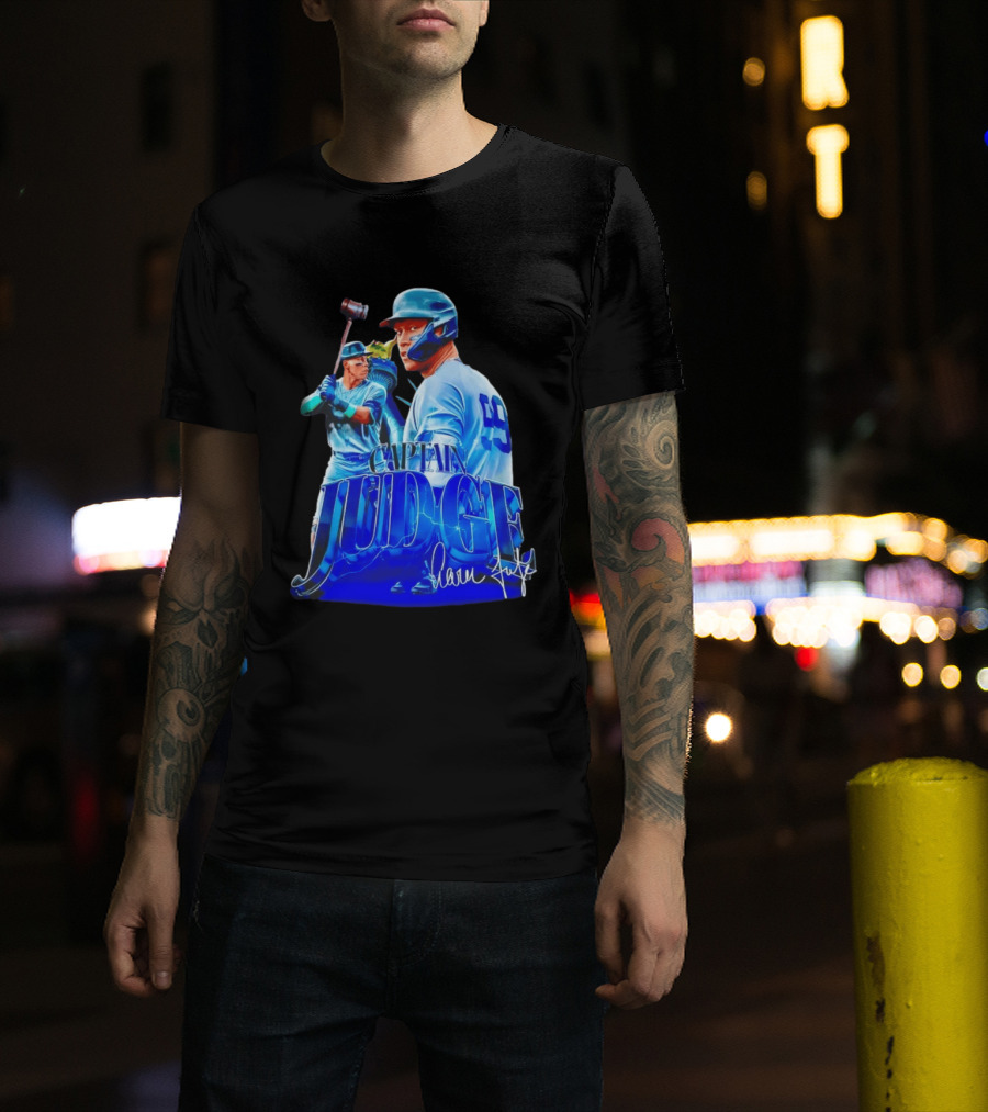 Captain Judge Aaron Judge 99 Yankees Baseball Signature T-Shirt