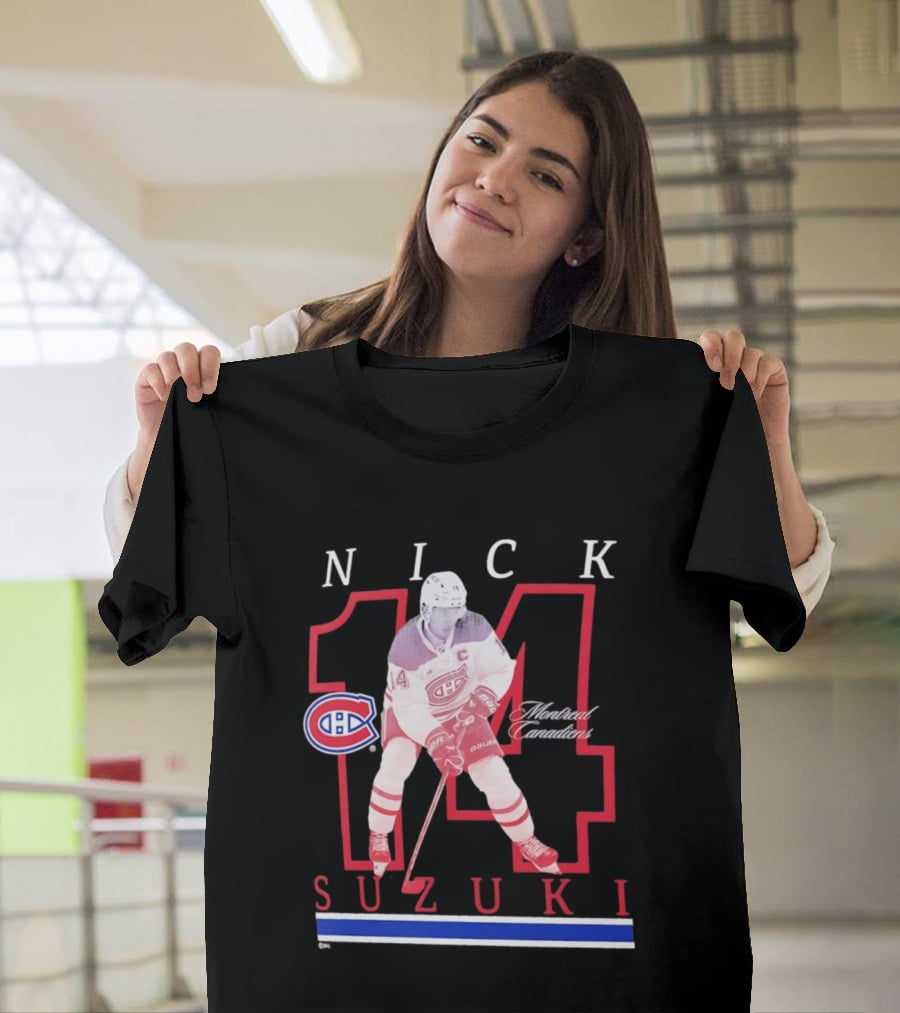 Nick Suzuki 14 Montreal Canadiens Captain Hockey T-Shirt