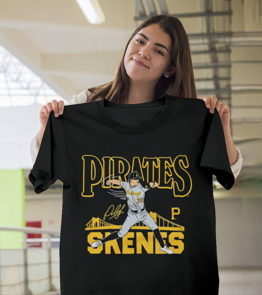 Pittsburgh Pirates Paul Skenes 30 Pitching Bridge T-Shirt