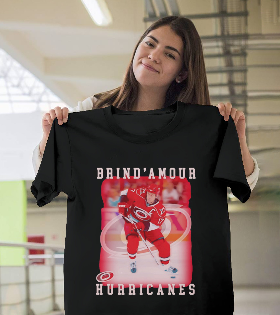 Brind'Amour Hurricanes Number 17 Captain Hockey Player T-Shirt