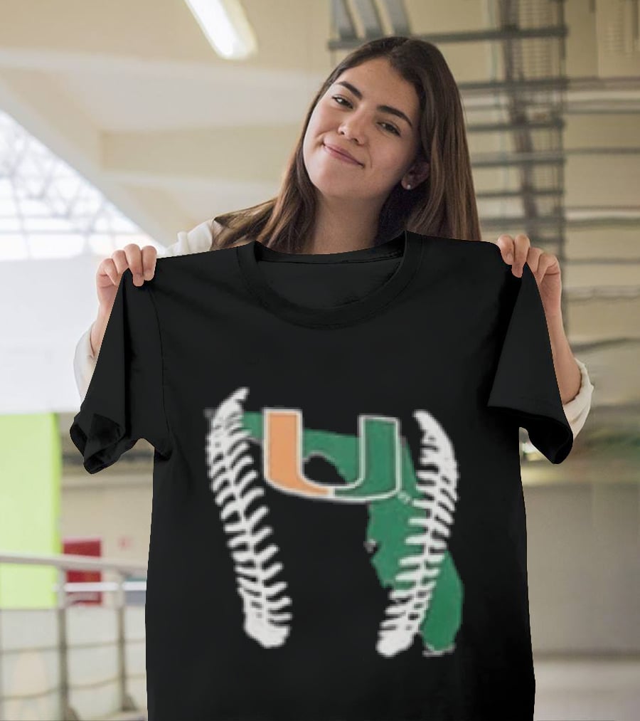Miami Hurricanes U 2026 Baseball Orange Green T-Shirt