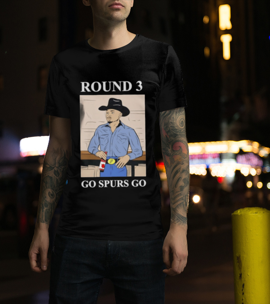 Go Spurs Go Cowboy Round 3 Spurs Playoff Spirit T-Shirt