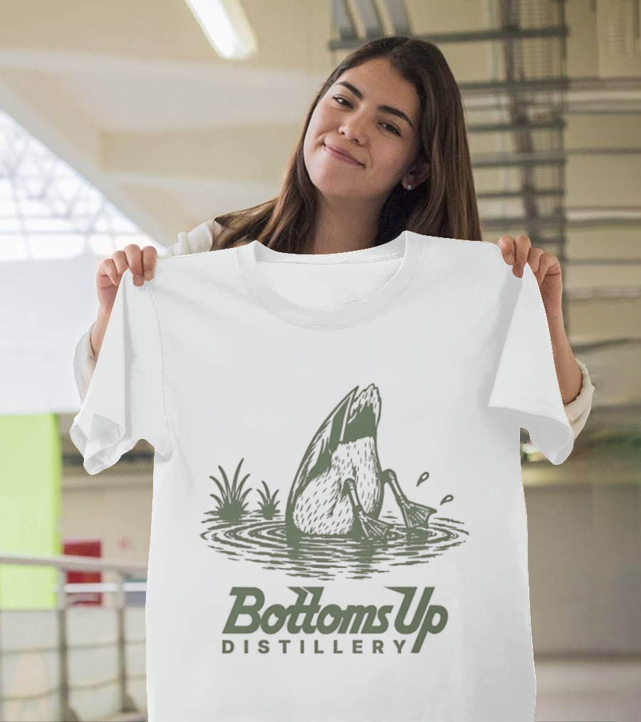 Bottoms Up Distillery Duck Diving Distinctive Spirits T-Shirt