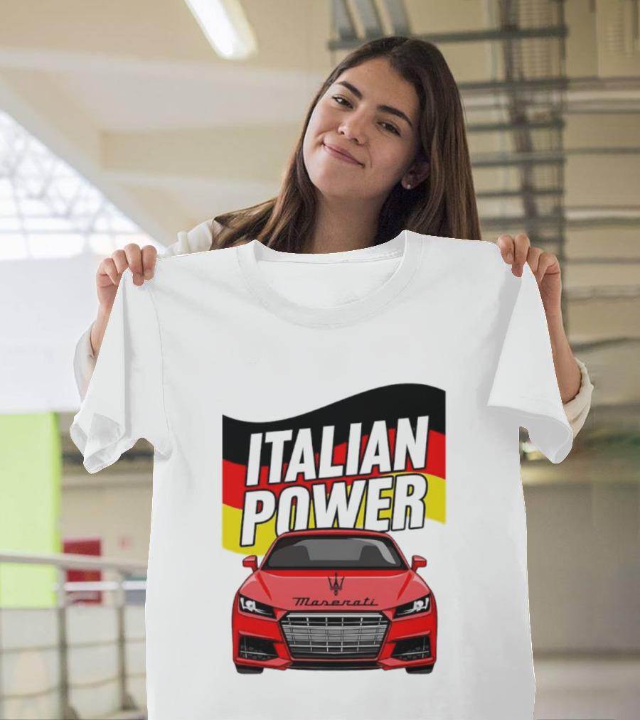 Maserati Italian Power German Flag Car T-Shirt
