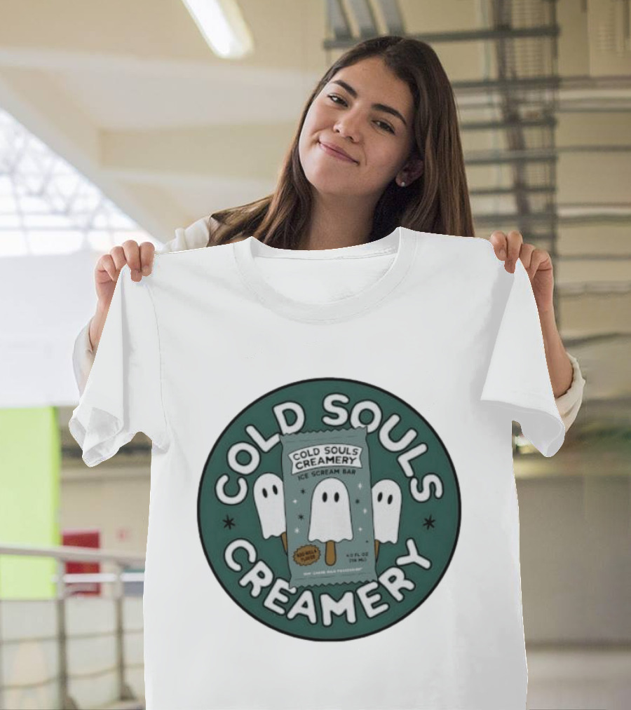 Cold Souls Creamery Ice Scream Bar Boo Nilla Ghost Ice Cream T-Shirt