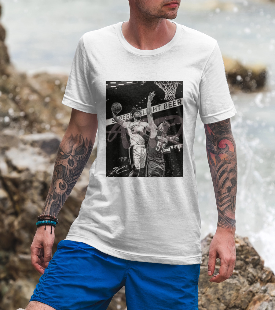 San Antonio Spurs Basketball Hartenstein 55 Player Action Photo Sport Superior Light Beer T-Shirt