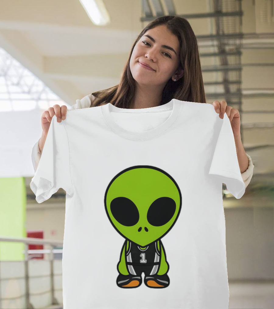 Alien Victor Wembanyama Cartoon Basketball Number 1 T-Shirt