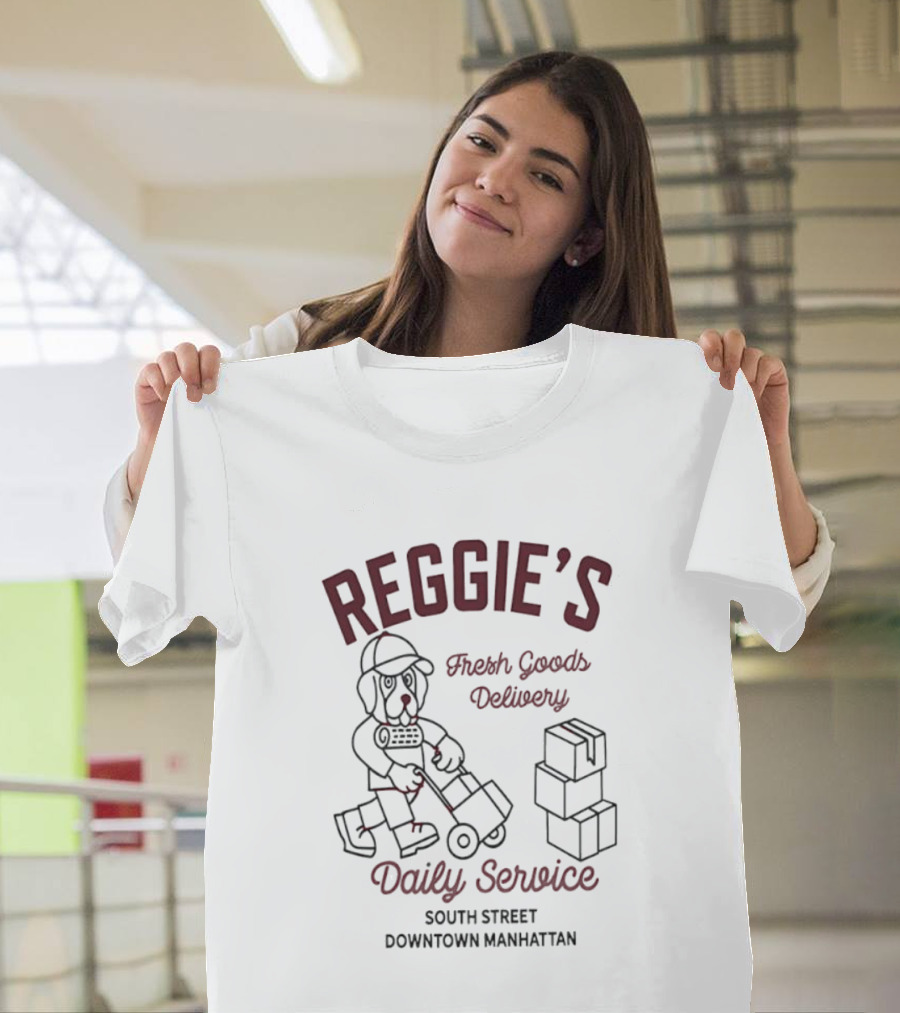 Reggie's Fresh Goods Delivery Daily Service South Street Downtown Manhattan T-Shirt