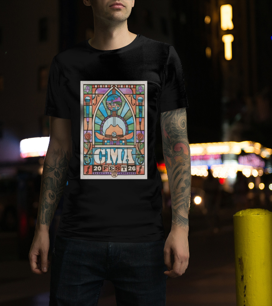 CMA Fest 2026 Nashville Tennessee Stained Glass T-Shirt