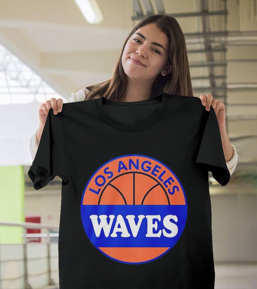 Los Angeles Waves Basketball Theme Circle T-Shirt