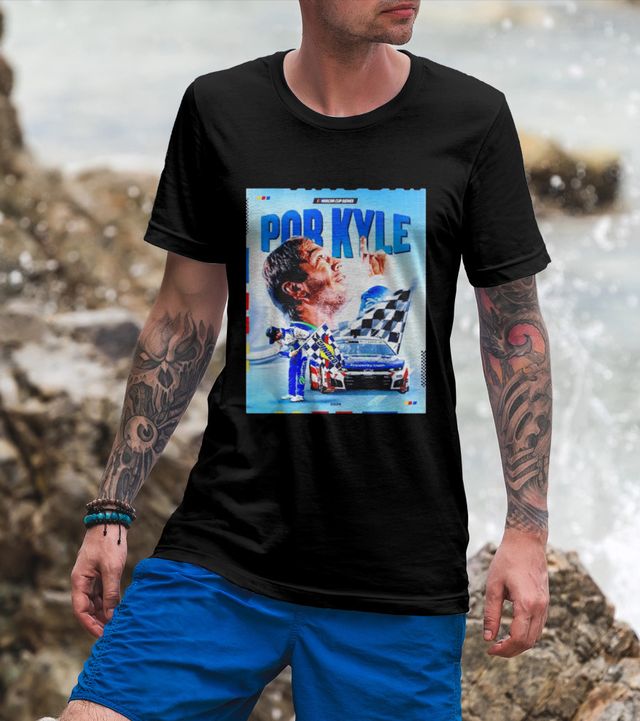 Nascar Cup Series Por Kyle 2026 Racing Celebration With Checkered Flag And Race Car T-Shirt