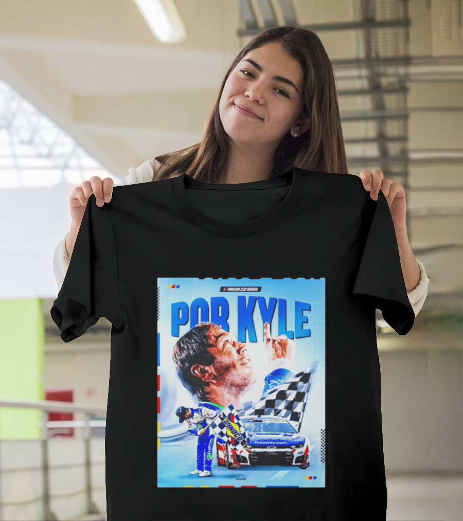 Nascar Cup Series Por Kyle 2026 Racing Celebration With Checkered Flag And Race Car T-Shirt