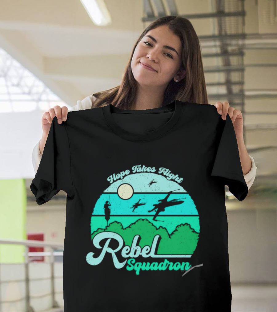 Rebel Squadron Hope Takes Flight Sunset Landscape T-Shirt