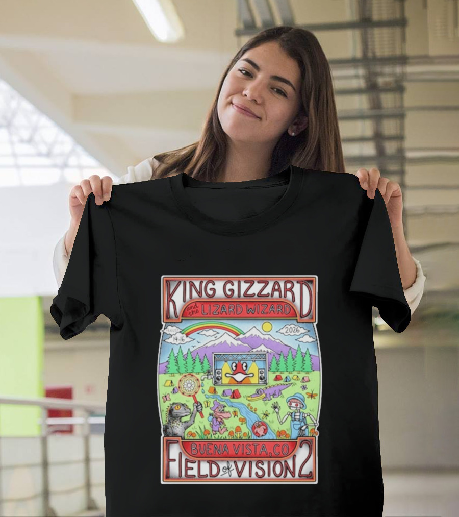 King Gizzard And The Lizard Wizard Field Of Vision 2 Buena Vista CO August 14 16 2026 T-Shirt
