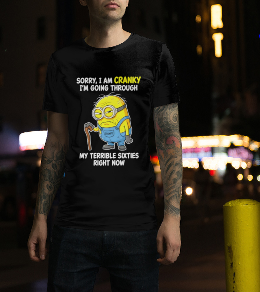Minion Sorry I Am Cranky Going Through My Terrible Sixties Right Now T-Shirt