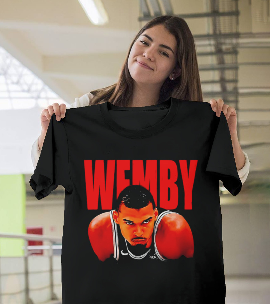 Wemby Victor Wembanyama San Antonio Spurs Bold Red Text Basketball T-Shirt