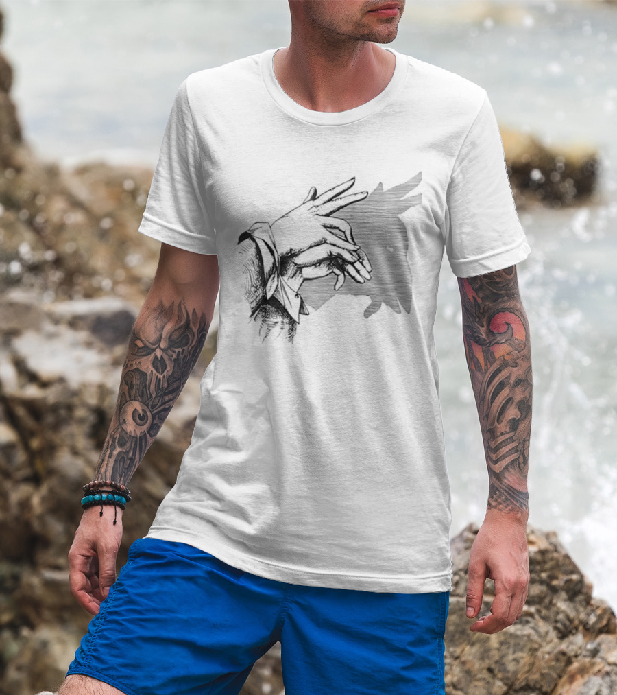 Goat Shadow Hand Puppet Optical Illusion T-Shirt