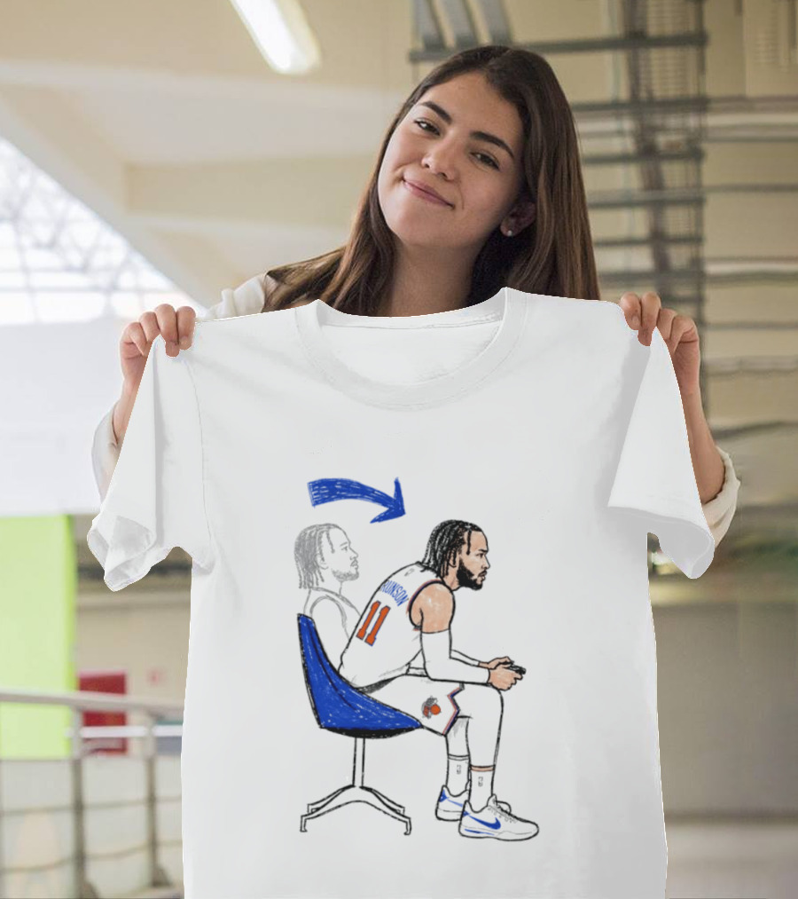 New York Knicks Jalen Brunson Gamer Posture Sketch NBA Player 11 Basketball T-Shirt