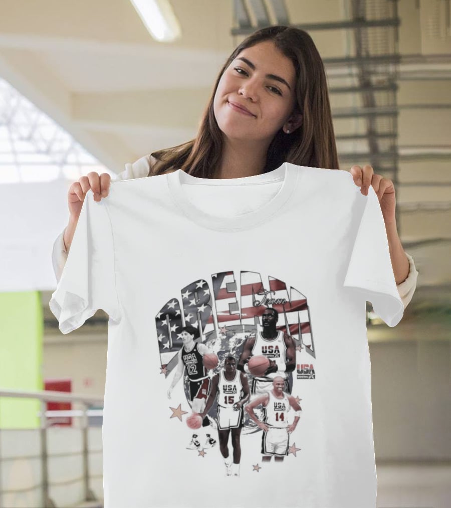 1992 USA Dream Team John Stockton Magic Johnson Karl Malone Charles Barkley Basketball America T-Shirt