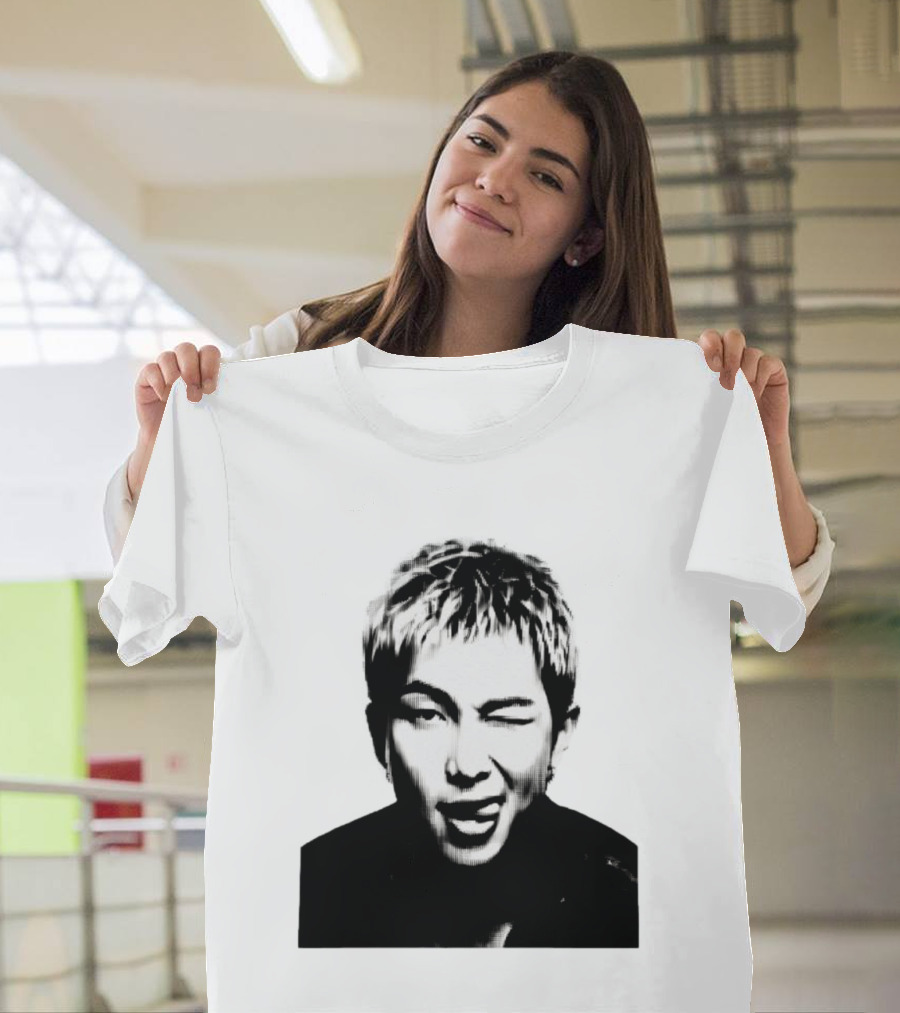 Kim Namjoon BTS K Pop Music Star Halftone Monochrome T-Shirt