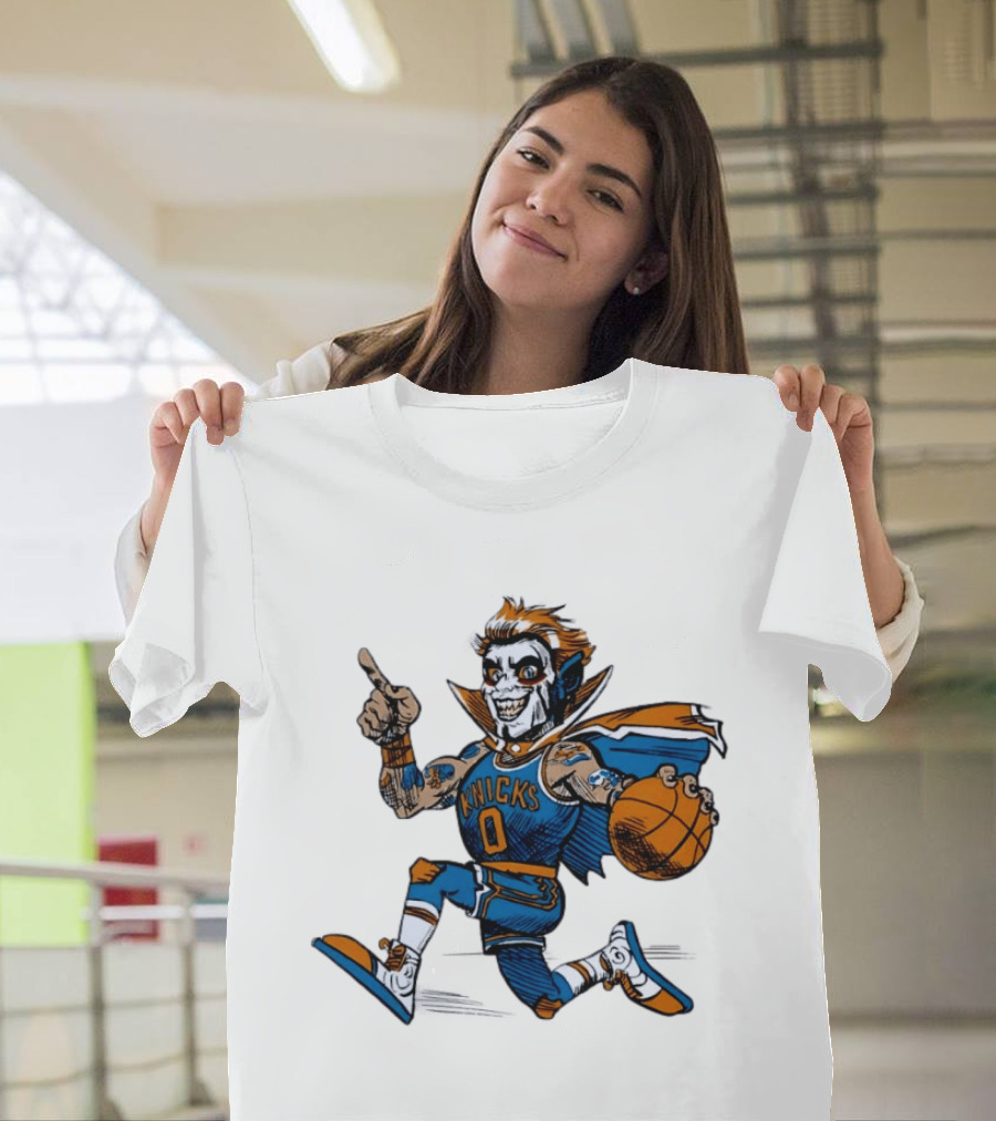 New York Knicks Dracula Vampire Basketball Comic T-Shirt