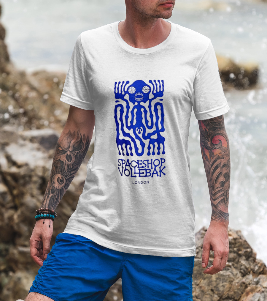 Spaceshop Vollebak London Psychedelic Blue Alien Figure T-Shirt