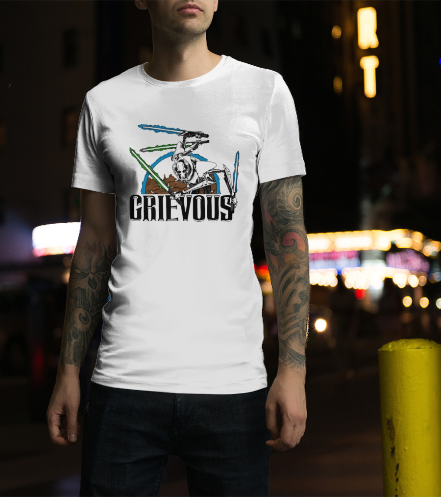 Star Wars General Grievous Iconic Lightsabers Battle Scene T-Shirt