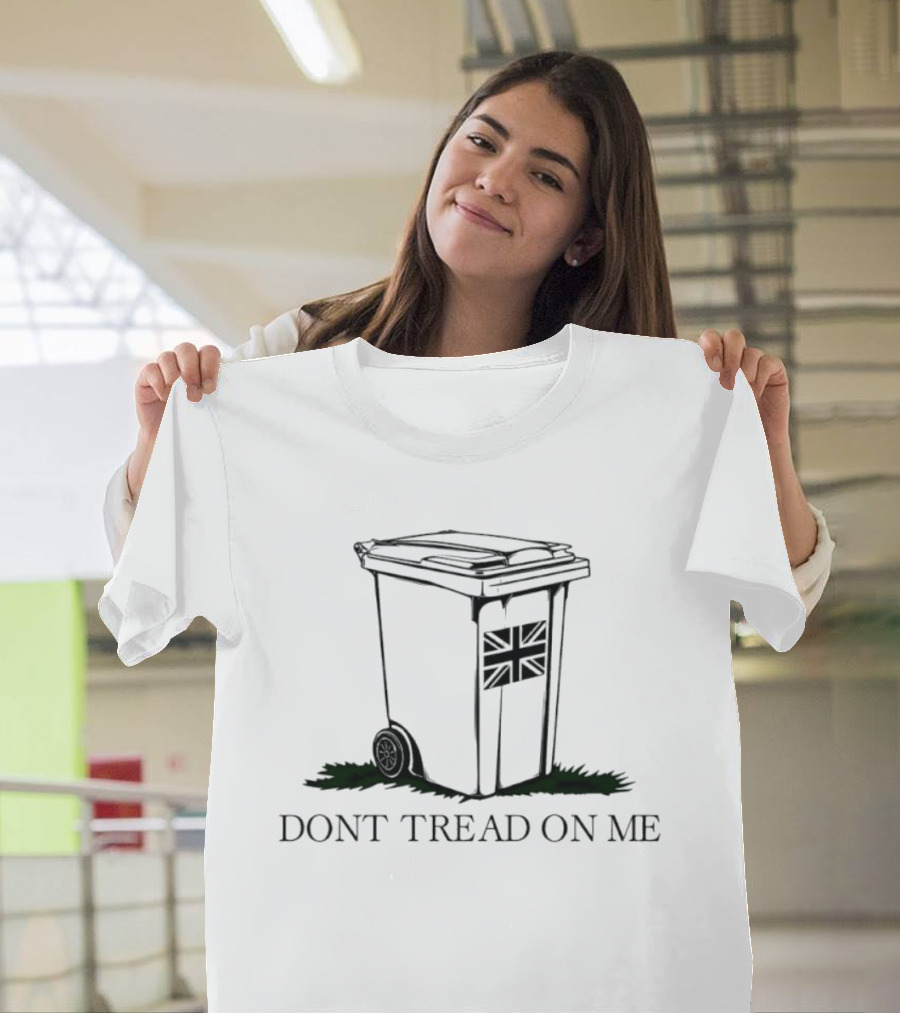 United Kingdom Flag Trash Can Don't Tread On Me T-Shirt