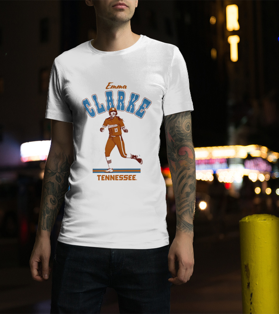 Tennessee Emma Clarke Running Pose Baseball Player T-Shirt